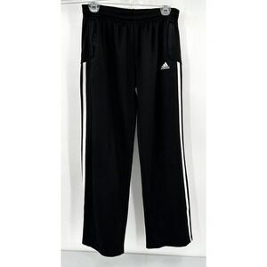 ADIDAS STRAIGHT LEG ATHLETIC PANTS Youth Boy Size XL (18) Black W/ White Stripes